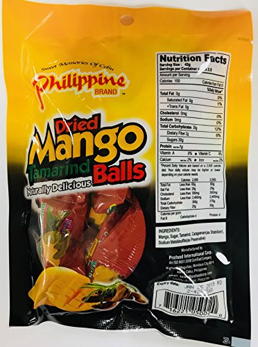 Philippine Brand Dried Mango Tamarind Balls, 3.53-Ounces Pouches (Pack Of 10) #TOP3