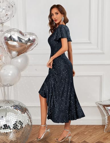 Image of BeryLove Womens Wedding Guest Dress Sequin Formal Dresses for Women | Stunning evening gowns for women suitable for prom homecoming bridesmaid and mother of the bride formal events