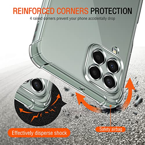 Image of Lustree Back Cover Transparent Case Compatible with Samsung Galaxy M53 | Clear + TPU Case with 4 Corner Air Cushion Protection & Camera Protection | Slim& Stylus Cover