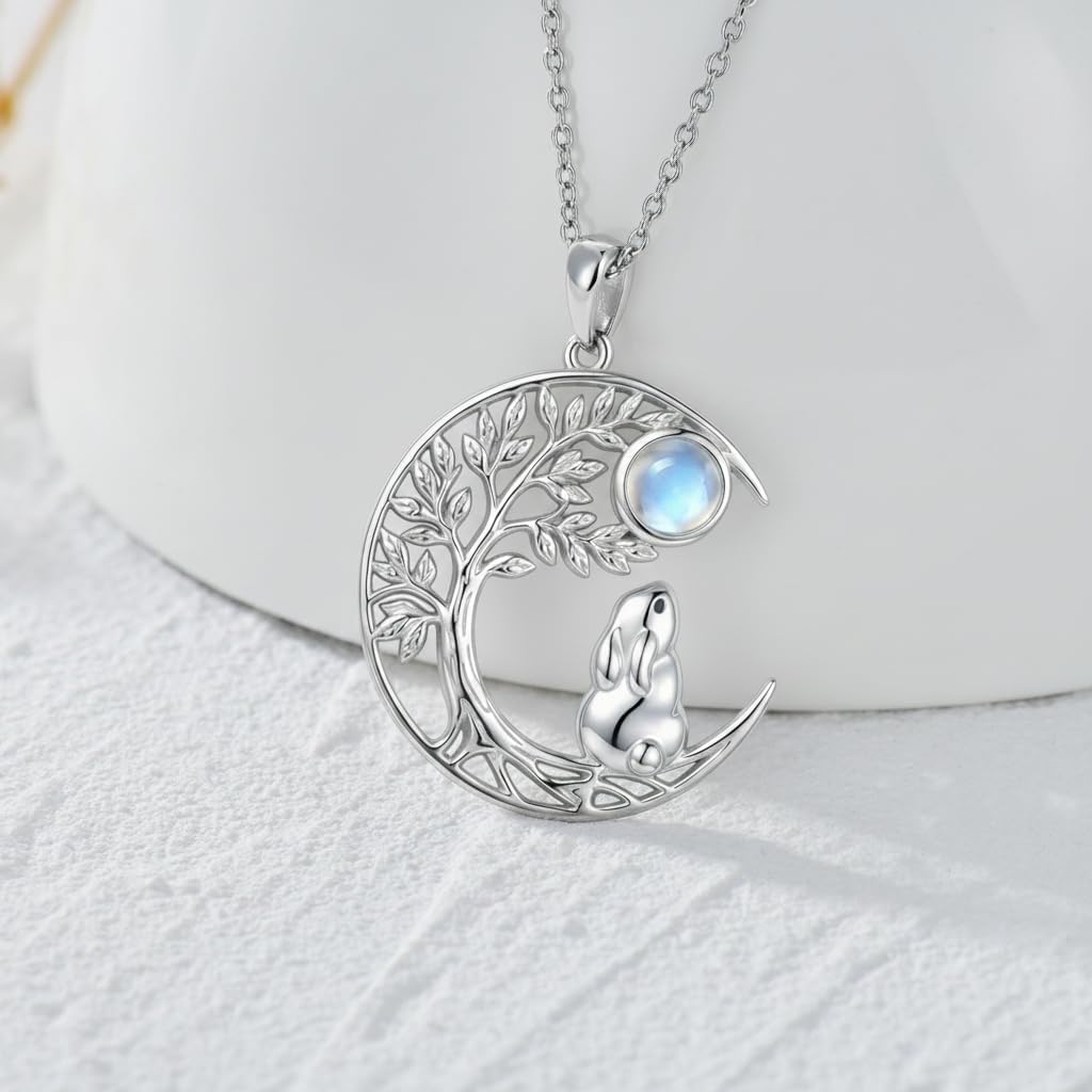 ROMANTICWORK Eisbären-/Seeotteranhänger Halskette für Damen 925er Sterlingsilber niedliches Herz-Tier-Anhänger Schmuckgeschenk für Mutter und Tochter zu Weihnachten oder zum Geburtstag