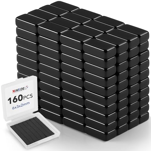 Image of MIKEDE Bar Neodymium Small Magnets, 6x3x2 mm Rectangular Rare Earth Magnets for Crafts, Heavy Duty for Refrigerator, Tool Storage, Whiteboard, DIY-160 Pcs