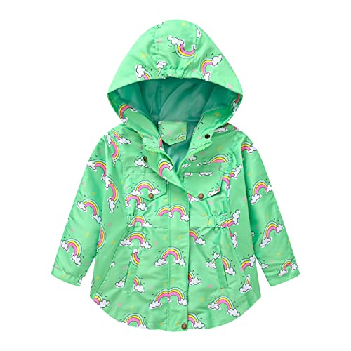 Toddler Girls Winter Windproof Coat Prints Hooded With Pocket Jacket Kids Outerwear Toddler Winter Jacket Girls