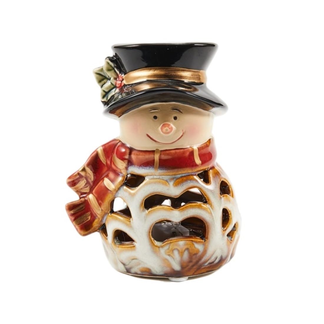 Latarnia Swiąteczna Latarnia W Kształcie Kuli Śnieżnej Świeci Bałwanek Ozdoba Świąteczna Stojąca Figurka Bałwana Tealight LED Dekoracyjne Latarnie Ze Swiecami (Color : B, Size : 12 * 8cm)