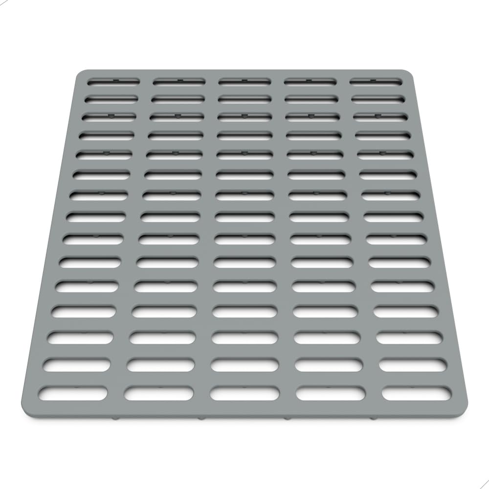 Sink Protector Mat, Kitchen Sink Protector, Silicone Mat, Dishwasher Safe, No Odor, Elevated Feet, 12.2” x 11.34”