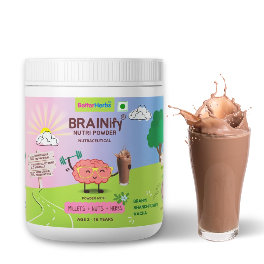 BRAINIFY by Better Herbs Nutri Drink Powder | 7 Herbs + Millets + Nuts (350G)