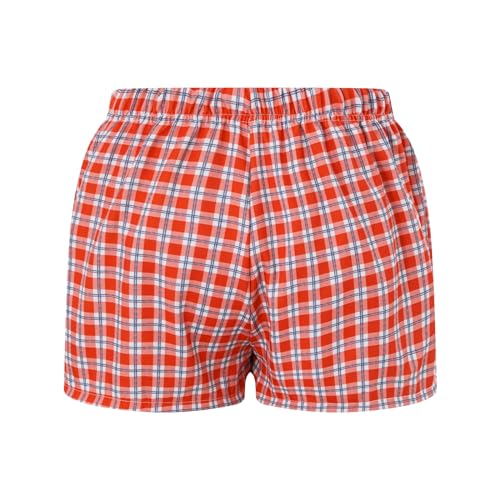 Image of Pivanzore Y2k Plaid Shorts for Women Casual Elastic Waist Aesthetic Lounge Bottom Baggy Pajama Shorts Boxers Sleepwear
