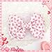 YanJie 7'' Valentines Hair Bow for Baby Girls Love Heart Double Layered Headbands Valentine Hair Accessories for Infants Pink Headband Cute Bowknot Barrettes Hearts Outfit