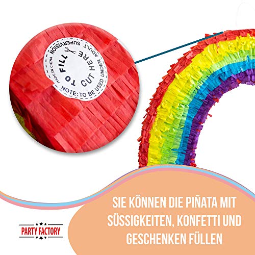 Pinata regenboog kleurrijke kinderen verjaardag klap Pinata 58 x 10 x 37 cm decoratie verjaardag - Image 6
