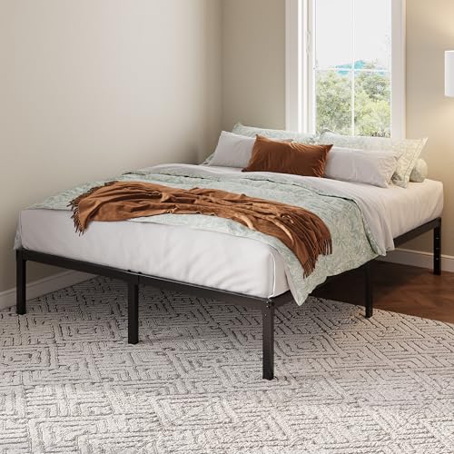 Image of Allewie Full Size Bed Frame, 12 Inch Metal Platform Beds with Storage Space, No Box Spring Required and Easy Assembly, Black