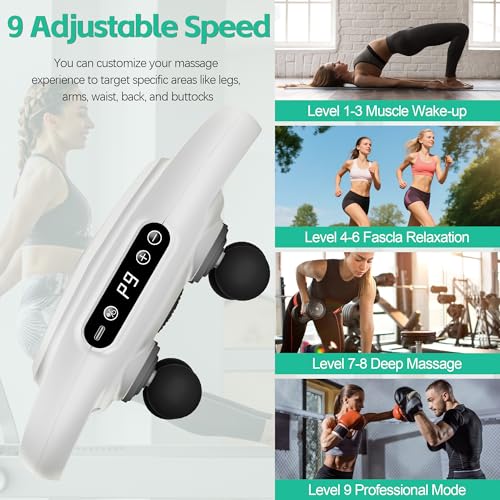 6 Head Massage Gun Deep Tissue with 9 Levels & 9 Modes, Professional Electric Massager Tool for Legs, Arms, Waist, Back - Additional View
