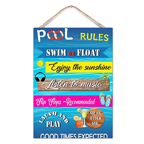 Retro Wood Sign Pool Rules Hanging Sign Pool Patio Wall Decoration Outdoor Swimming Pool Decor Pool Sign Outdoor Pool Signs Summer Gifts Housewarming Gifts 10