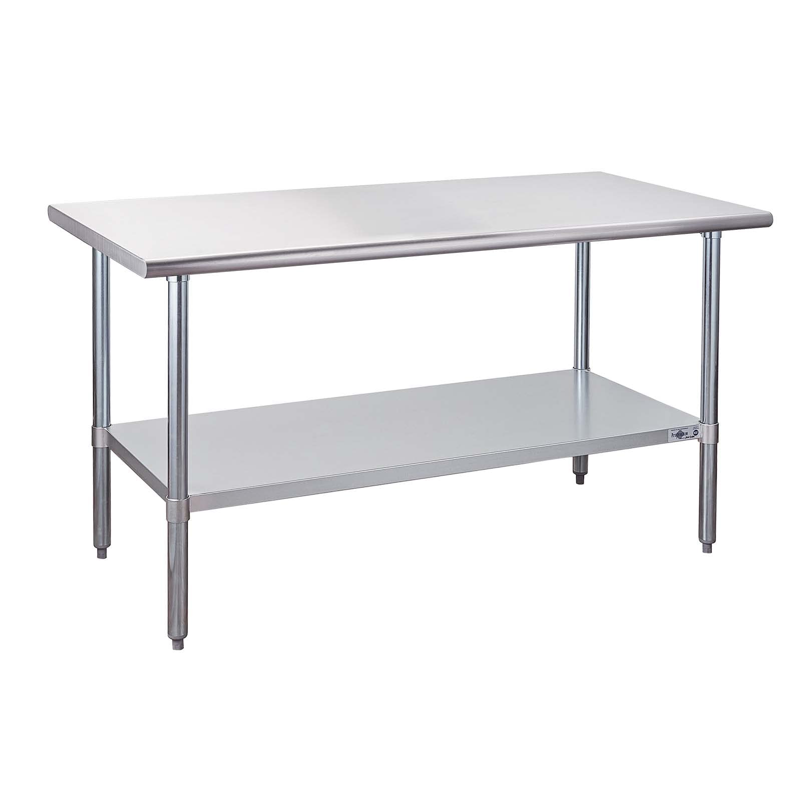Profeeshaw Stainless Steel Prep Table NSF Commercial Work Table with Undershelf for Kitchen Restaurant 30Ã—60 Inch