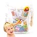 Longsing Badespielzeug-Tasche Bad Spielzeug Organizer Baby Bath Toy Organizer Net mit 2 Saugnäpfen an der Wand hängen(Weiß)