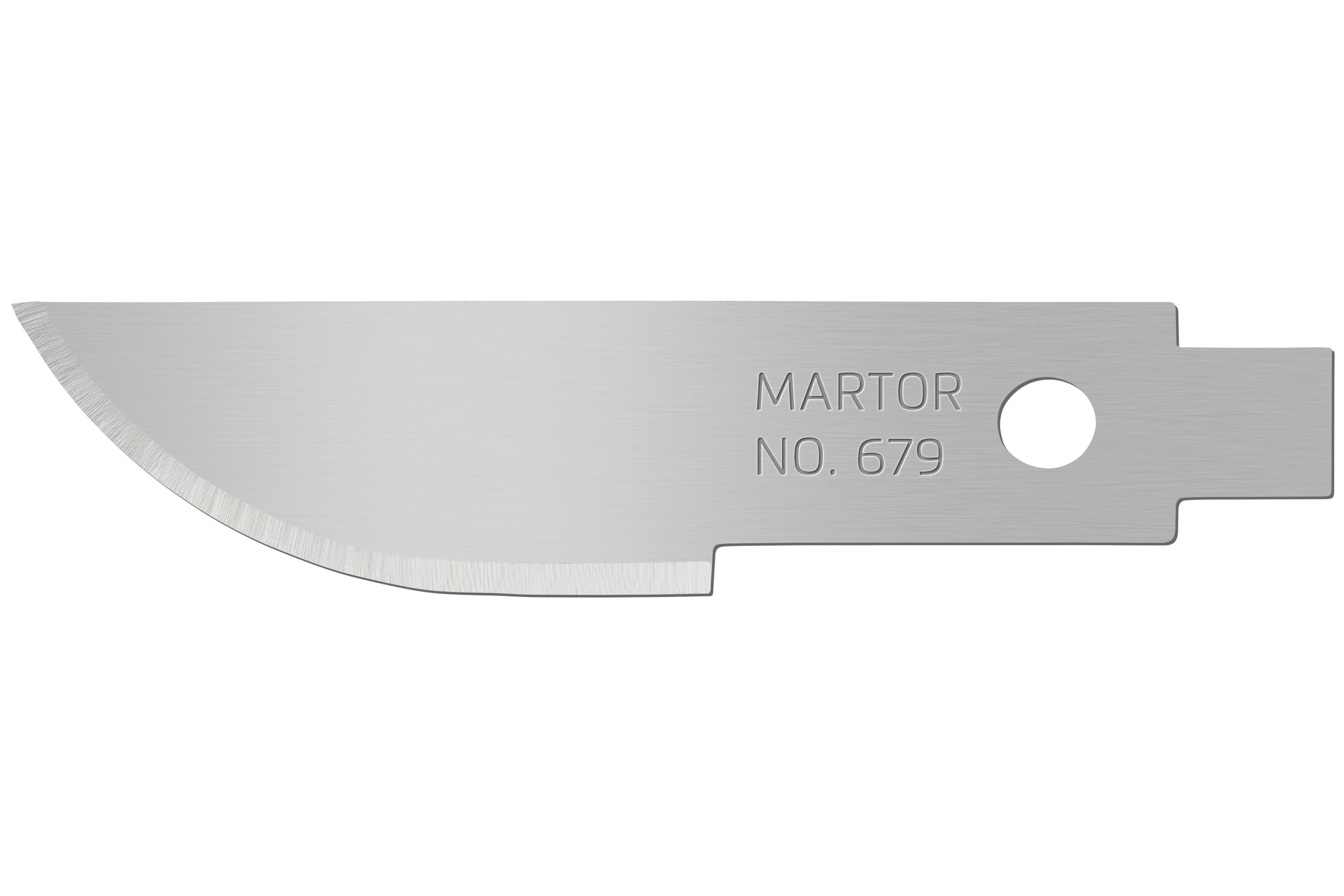 MARTOR 10 x Convex Blade, Replacement Blades Scalpel, 22 mm, Sharp, in Dispenser, 2-Sided Ground-Edge, No. 679