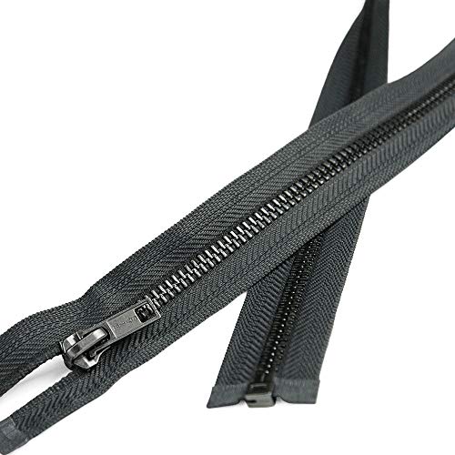 Size #5 Open End Zipper with Gunmetal Teeth, 28