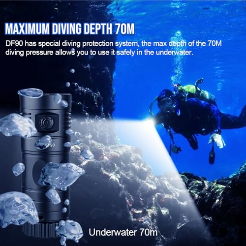 Foco de buceo de 15000 lúmenes con luz blanca, roja y violeta TrustFire DF90 5