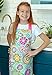 Sara Sews Colorful Pink Floral Handmade Art Craft or Baking Apron Gift for Tween Girl