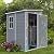 JUMMICO Outdoor Storage Shed, 5 x 4 FT Resin Shed with Floor and Lockable Door, Plastic Garden Tool Outside Sheds for Patio Backyard Lawn