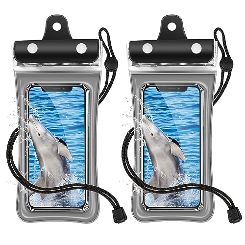 VFANDV Funda Impermeable Móvil 2 Unidades, IPX8 Flotante Universal Bolsa Estanca, 7'' Funda Agua a Prueba de Agua para iPhone 14 Pro XS XR Samsung Galaxy