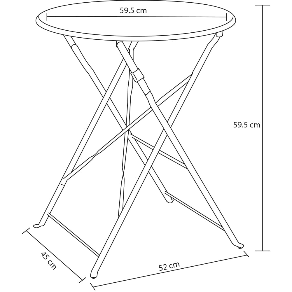 Shally Dogan Set 3 Pezzi Giardino Pieghevole Modello Parigi Tavolo 2 Sedie Acciaio Bistrat Balcone Patio