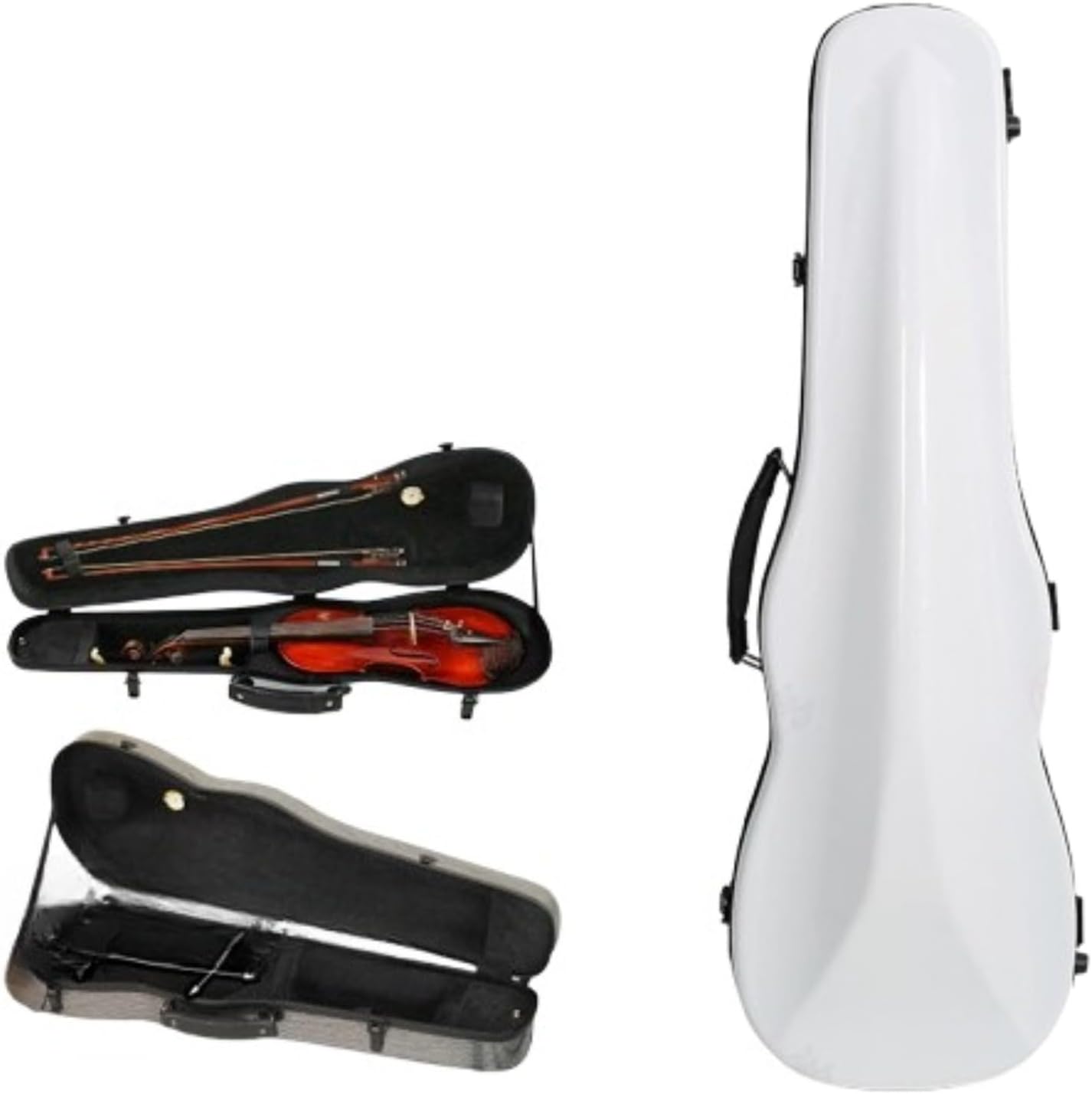 4/4 フルサイズ バイオリンケース カーボンファイバー ストライプ