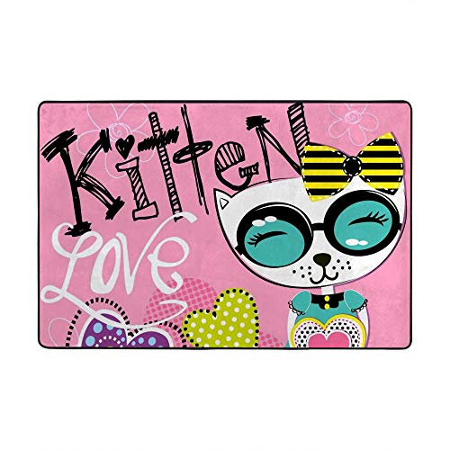 Tapis de chat en velours RuChen Kitten Love lavable grand format pour enfant