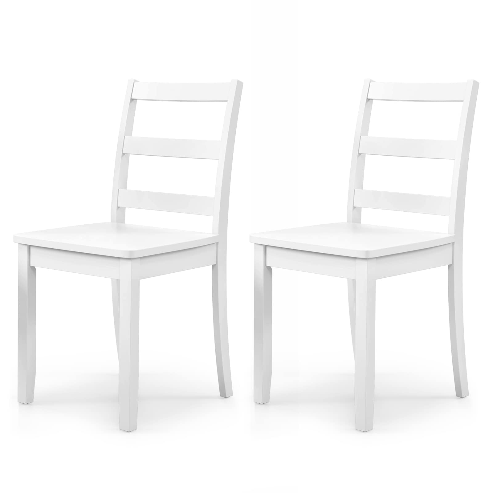 ERGOMASTER Wooden Dining Chairs, Farmhouse Kitchen Chairs with Back for Restaurant Dining Room,White