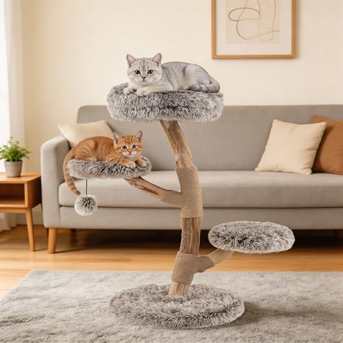 Árbol para Gatos de Madera de Pera 35.5 pulgadas miniatura 2