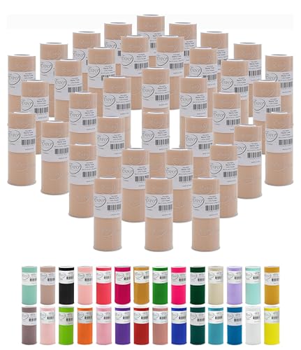 Image of Expo International Value Pack of Decorative Matte, 36 Rolls /Spools of 6 inch Tulle, 6 Inch x 25 Yards (Pack of 36), Beige