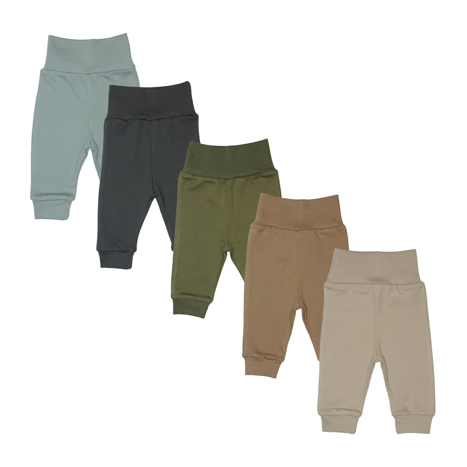 MEA BABY Parent Pantalon bébé Unisexe 100% Coton, Lot de 5, Pantalon Bouffant pour garçons et Filles
