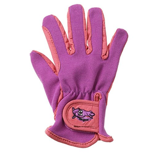 Tough 1 Childs Embroidered Gloves 10-12 Coral/Laven