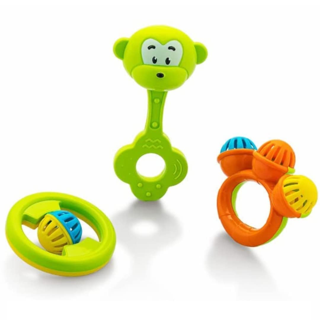 Storio Infant Acrylonitrile Butadiene Styrene (Abs) So Sweet Rattle 3Pcs Packing Non Toxic Bright and Colorful Rattles Baby Boy Girl Toys Set,Multicolor-image-47