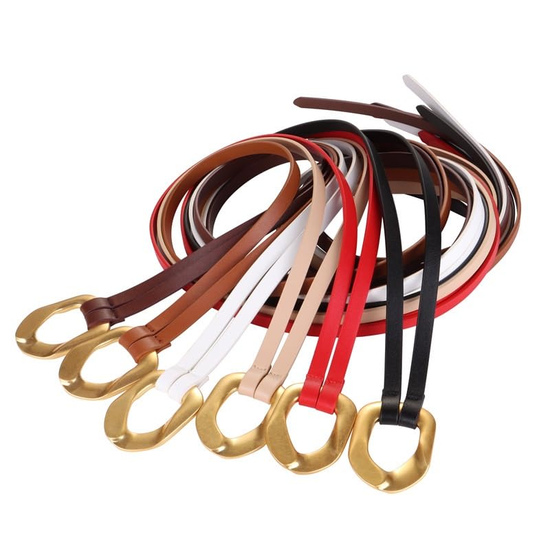 Waistband Women's Cowhide Knot Decoration With Dress Woolen Coat Waistband Suit Small Belt Women(Orange)4