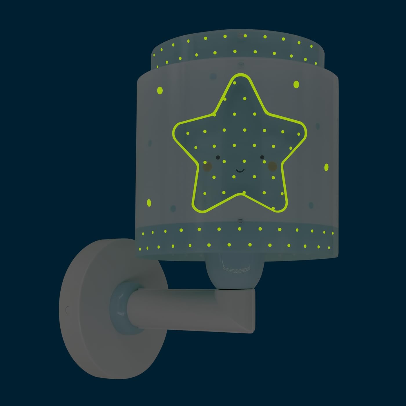 Dalber Lámpara Aplique Pared Infantil Baby Dreams Estrella Azul 76019T E27 | Lámpara aplique de pared con instalación directa a la corriente o mediante cable con interruptor incluido.