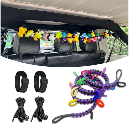 Rubber Ducks Holder for Jeep Paracord Duck Holder for Jeep Wrangler YJ TJ JK JL JT Can Hold 34 Rubber Ducks Black/Purple