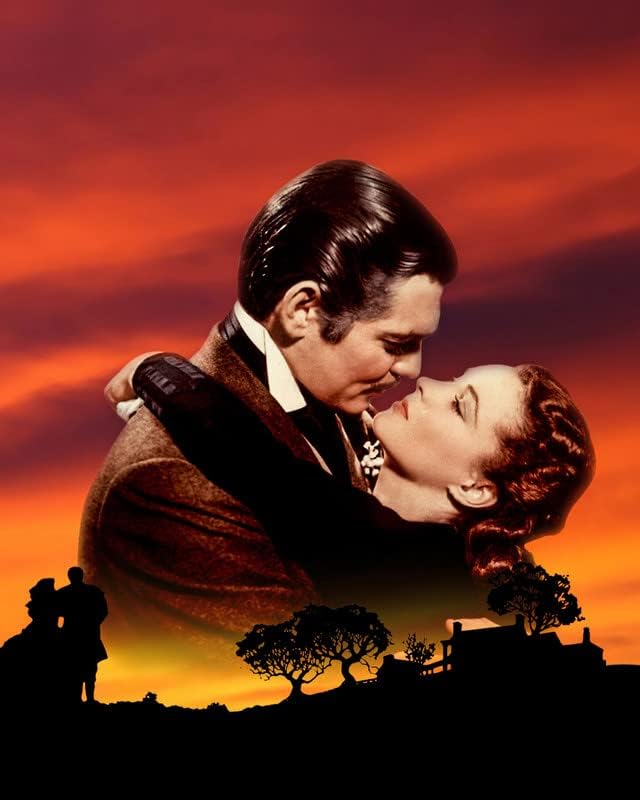 5D DIY Diamond Painting Movie Poster Gone with The Wind Diamond Embroidery Pattern Full Round Cross Stitch kit Mosaic Home Decor,G,60x80cm