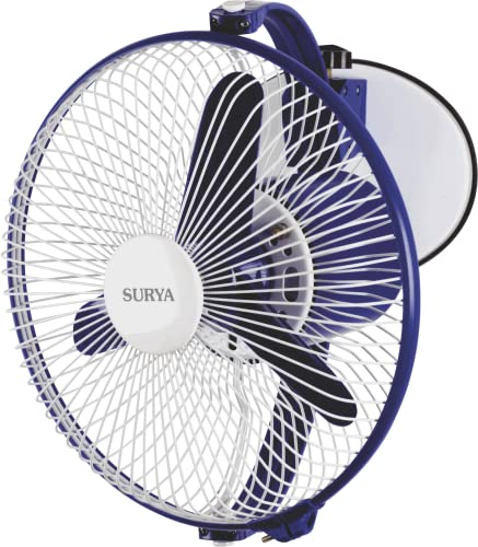 Image of Surya WINDY 225MM Wall Fan for Home, Office, Living Room All Purpose Fan, BLUE