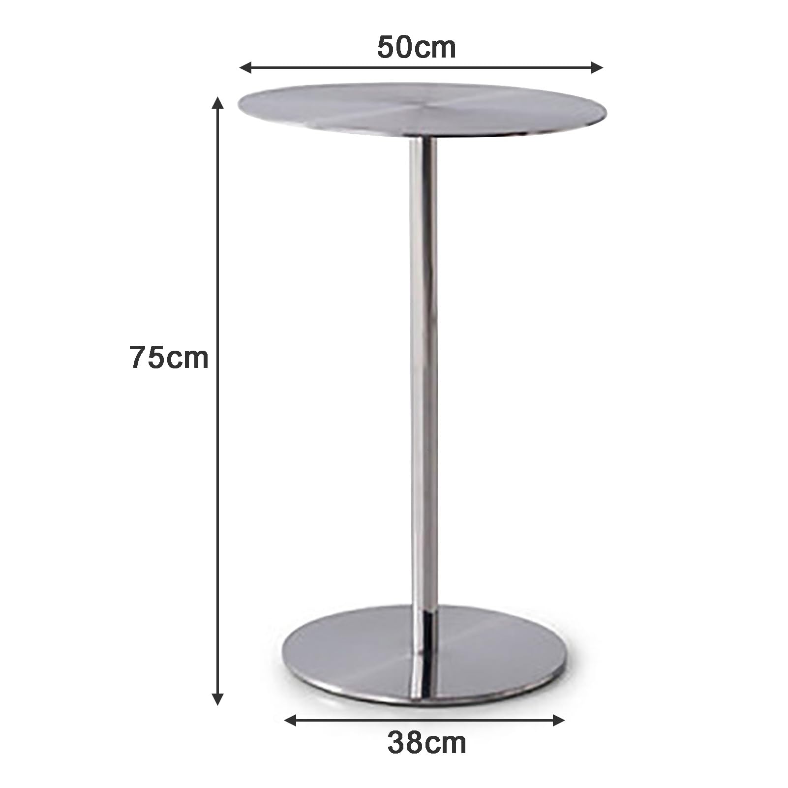 Amazon｜シルバーラウンドバーテー​​ブル、ステンレススチールパブ