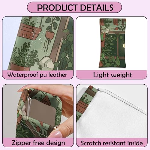 Image of 2 PCS Glasses Case Eyeglass Sunglasses Pouch Squeeze Portable Bag Soft Leather with Cleaning Cloth Women Men Girls