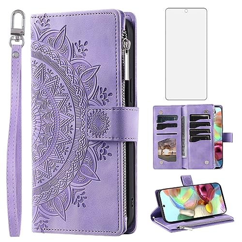 Funda Samsung Galaxy A71 4G anticaídas con billetero cremallera que ahorra espacio