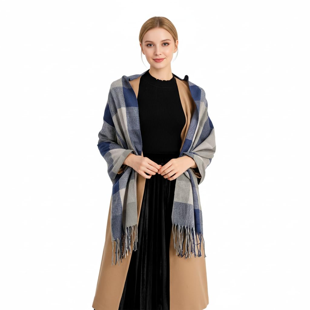 Good Nite Scarf for Women Tartan Winter Scarves Shawl Long Soft Warm Scarf Tassels Gifts for Her