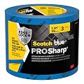 ScotchBlue PROSharp Painter's Tape 1.5 Inch Wide (1.41 in x 60 yd) 3 Rolls Blue Tape Protects Surfaces and Removes Easily, Edge-Lock Tape for Indoor and Outdoor Use (2093+-36AC3)