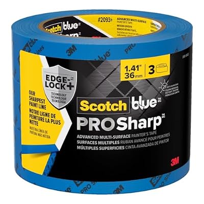 ScotchBlue PROSharp Painter's Tape 1.5 Inch Wide (1.41 in x 60 yd) 3 Rolls Blue Tape Protects Surfaces and Removes Easily, Edge-Lock Tape for Indoor and Outdoor Use (2093+-36AC3)