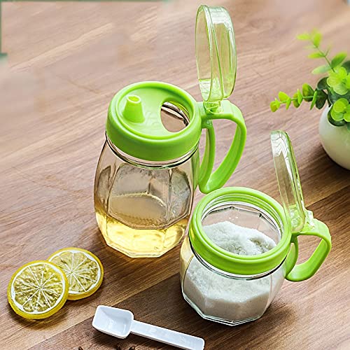 AQQWWER Auslaufsichere Gewürzgläser aus Glas, 3er-Set, perfekt für die Küche, luftdichte Behälter für verschiedene Gewürze und Gewürze