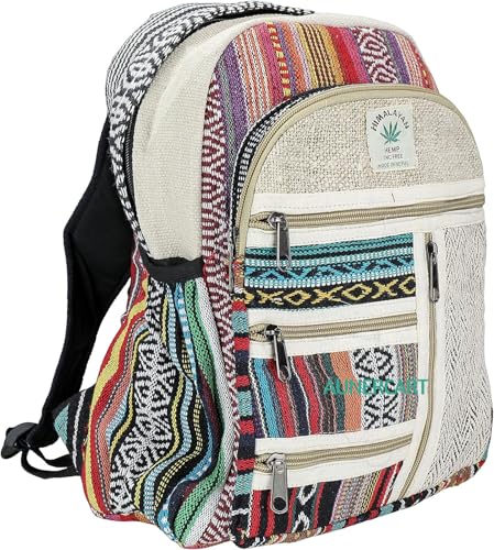 AUNERCART Hemp Backpack Traveling Bagpack, Cotton...