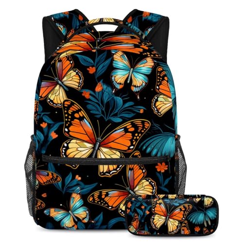 Cartable papillon d'art grand sac à dos ergonomique pour soulager le dos des élèves