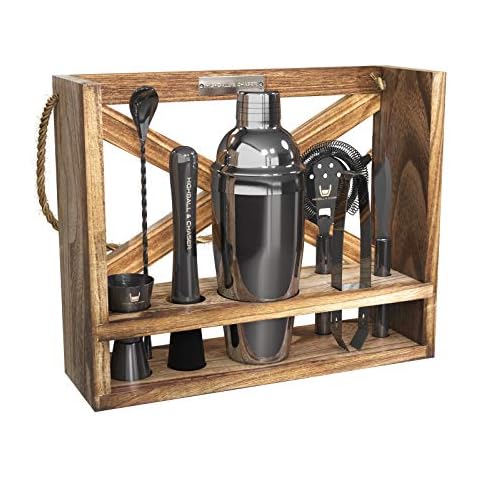 Highball & Chaser Bartender Kit and Hanging Bar Set Cocktail Shaker Set Great Bar Set for The Home. Mixology Tools and Drink Making. Barware for Entertaining, Bar Supplies for Beginners (Slate Gray) Cover