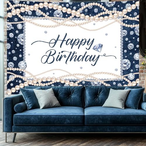 Fondo para fotografía 7x5ft Bcuuipo Happy Birthday Denim miniatura 5