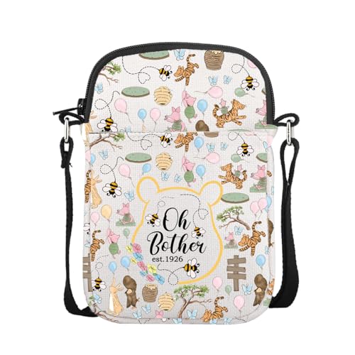 CMNIM Bear Character Crossbody Bag Oh Bother Honey Co Shoulder Messenger Bag Cartoon Character Inspired Gifts for Fans