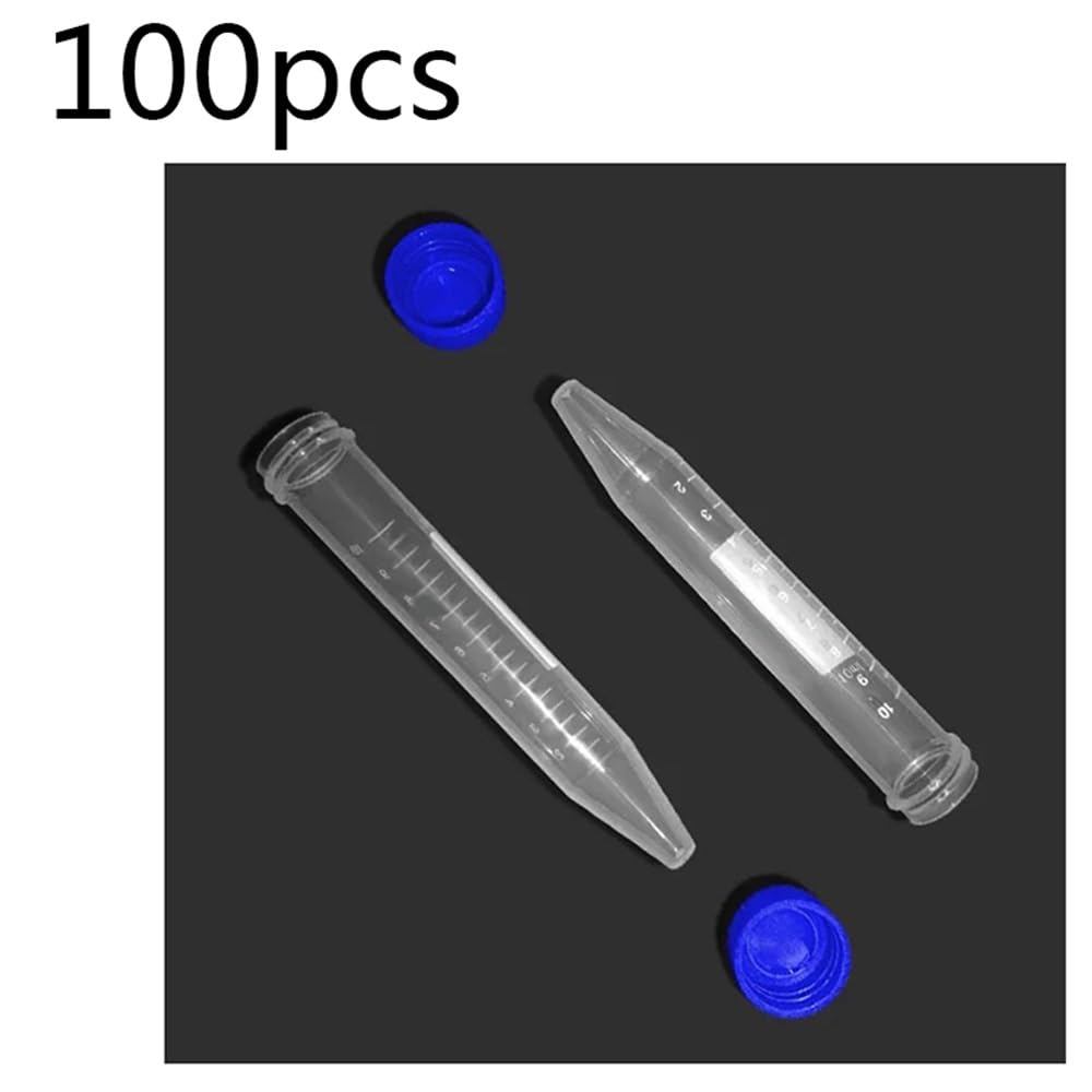Équipements et fournitures de laboratoire Tubes à centrifuger de 10 ml avec échelle, accessoires laboratoire, tube fond conique bleu, 100 pièces/sac